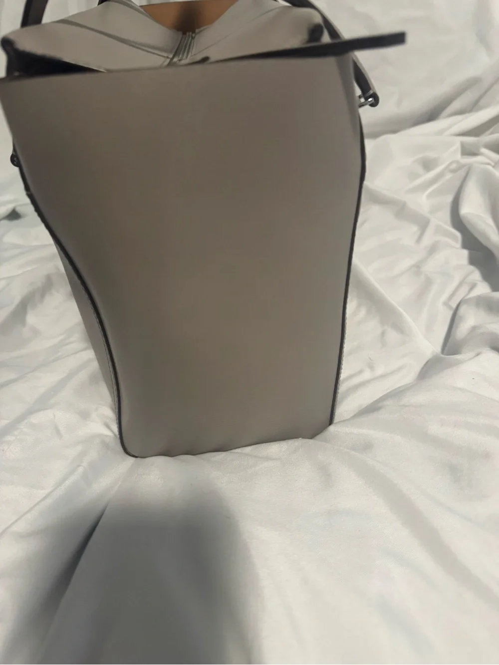 Tory Burch Parker Taupe Leather Top-Handle Bag